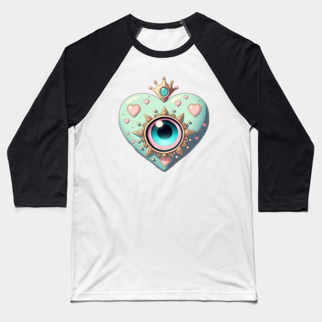 Cutie Patootie Evil Eye Baseball T-Shirt by Cute Occult